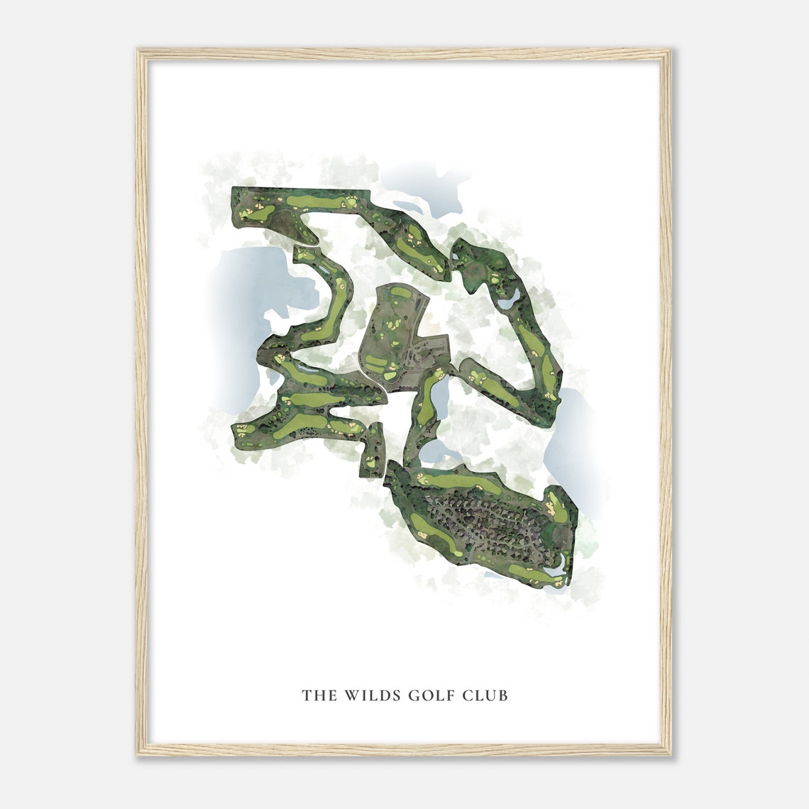 The Wilds Golf Club Watercolor Aerial Map Golfer Gift Poster