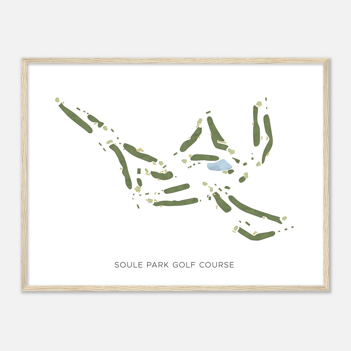 Soule Park Golf Course California Modern Watercolor Map Golfer Gift Golf Wall Art Golf Poster Print Course Layout - Image 2