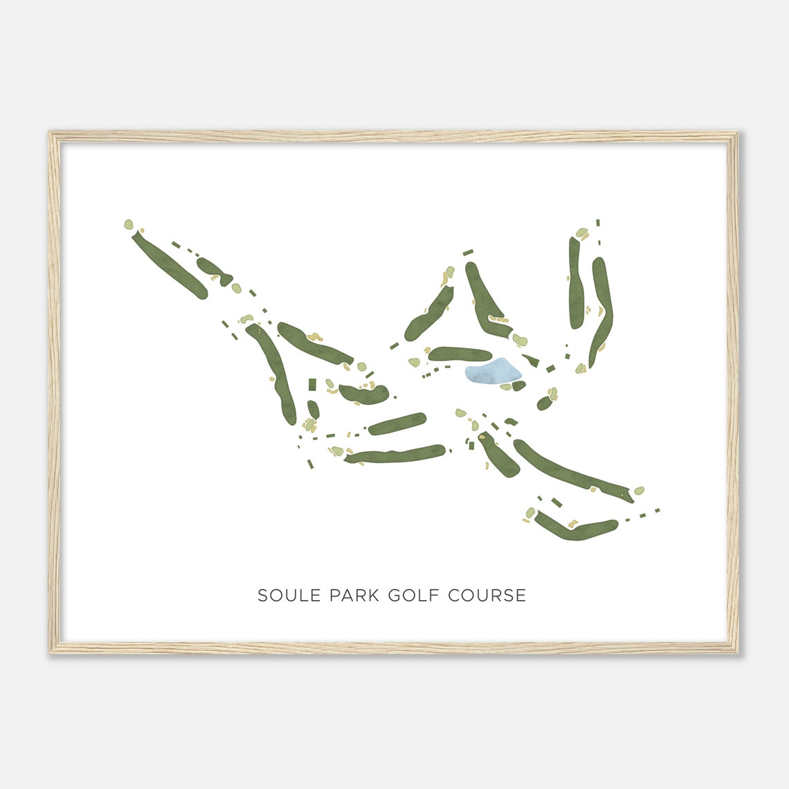 Soule Park Golf Course Modern Minimalist Watercolor Map Poster - Image 2
