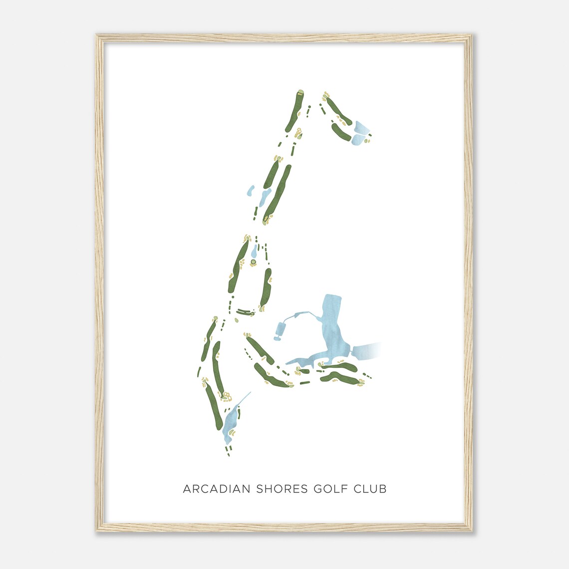 Arcadian Shores Golf Club South Carolina Modern Watercolor Map Poster