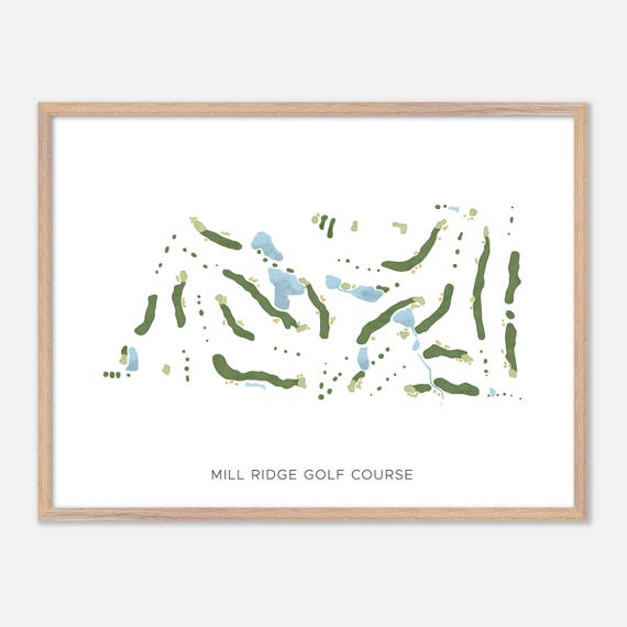 Mill Ridge Golf Course In Chester Canada Modern Watercolor Map Golfer Gift Golf Wall Art Golf Poster Print Course Layout