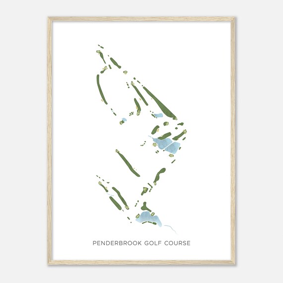 Penderbrook Golf Course Beautiful Minimalist Fairway Line Map Art Poster