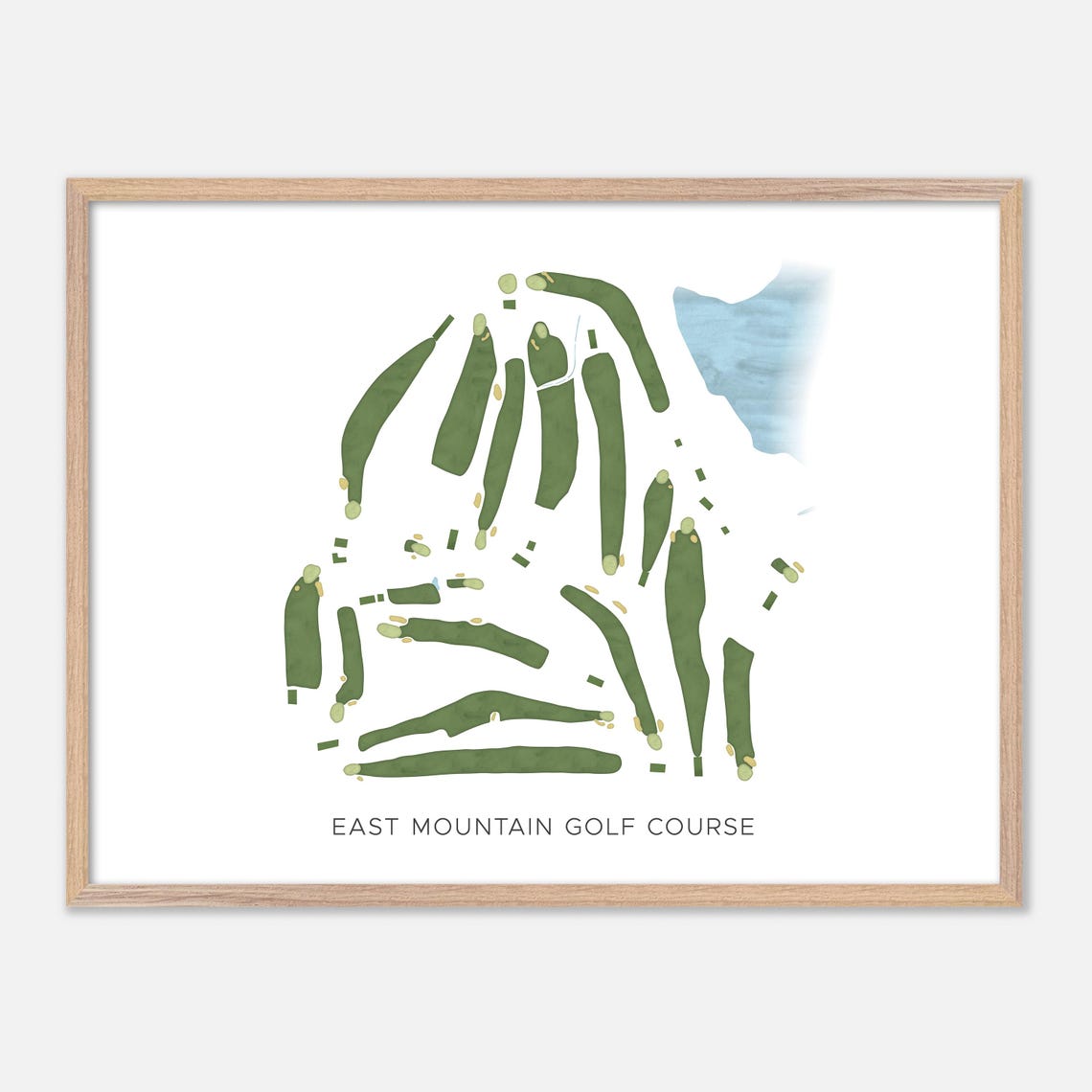 East Mountain Golf Course Waterbury Connecticut Watercolor Map Poster