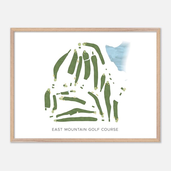 East Mountain Golf Course Waterbury Connecticut Watercolor Map Poster