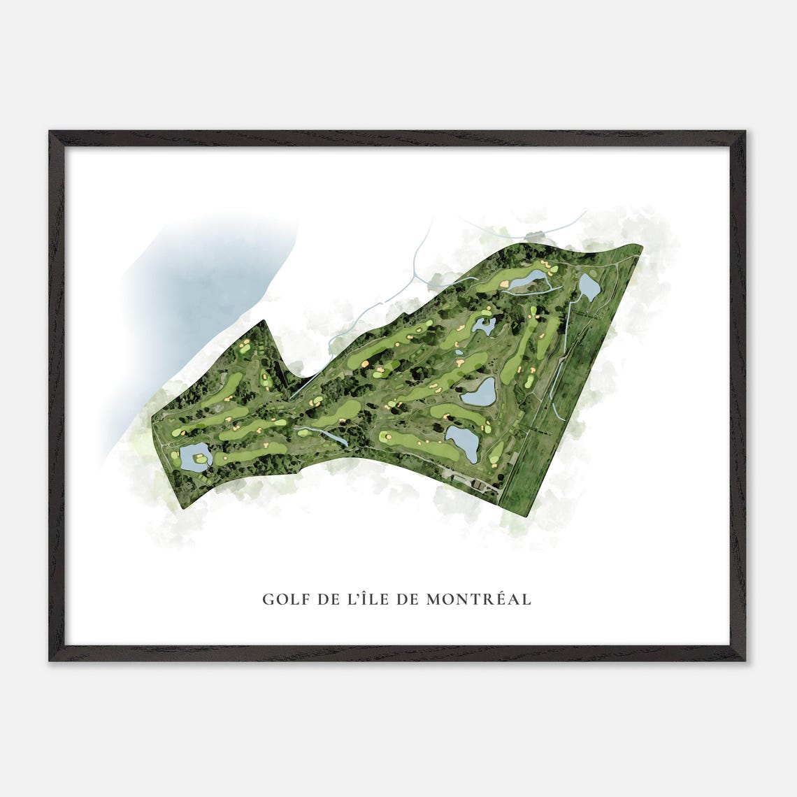 Golf de L'Île de Montréal Classic Watercolor Golf Course Map Poster - Image 4