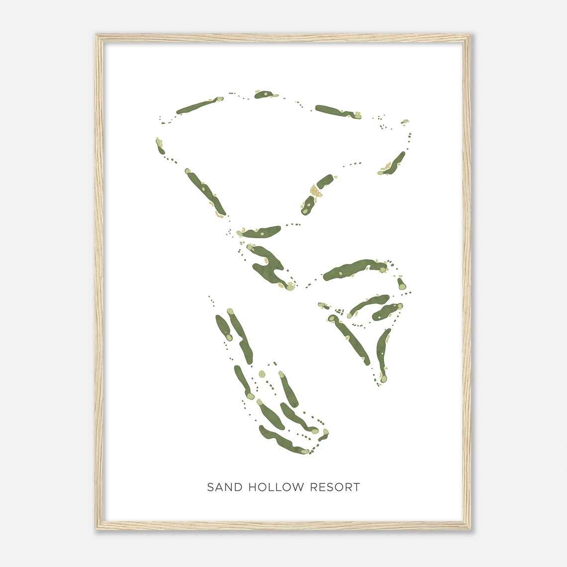 Sand Hollow Resort Utah Modern Watercolor Map Golf Poster