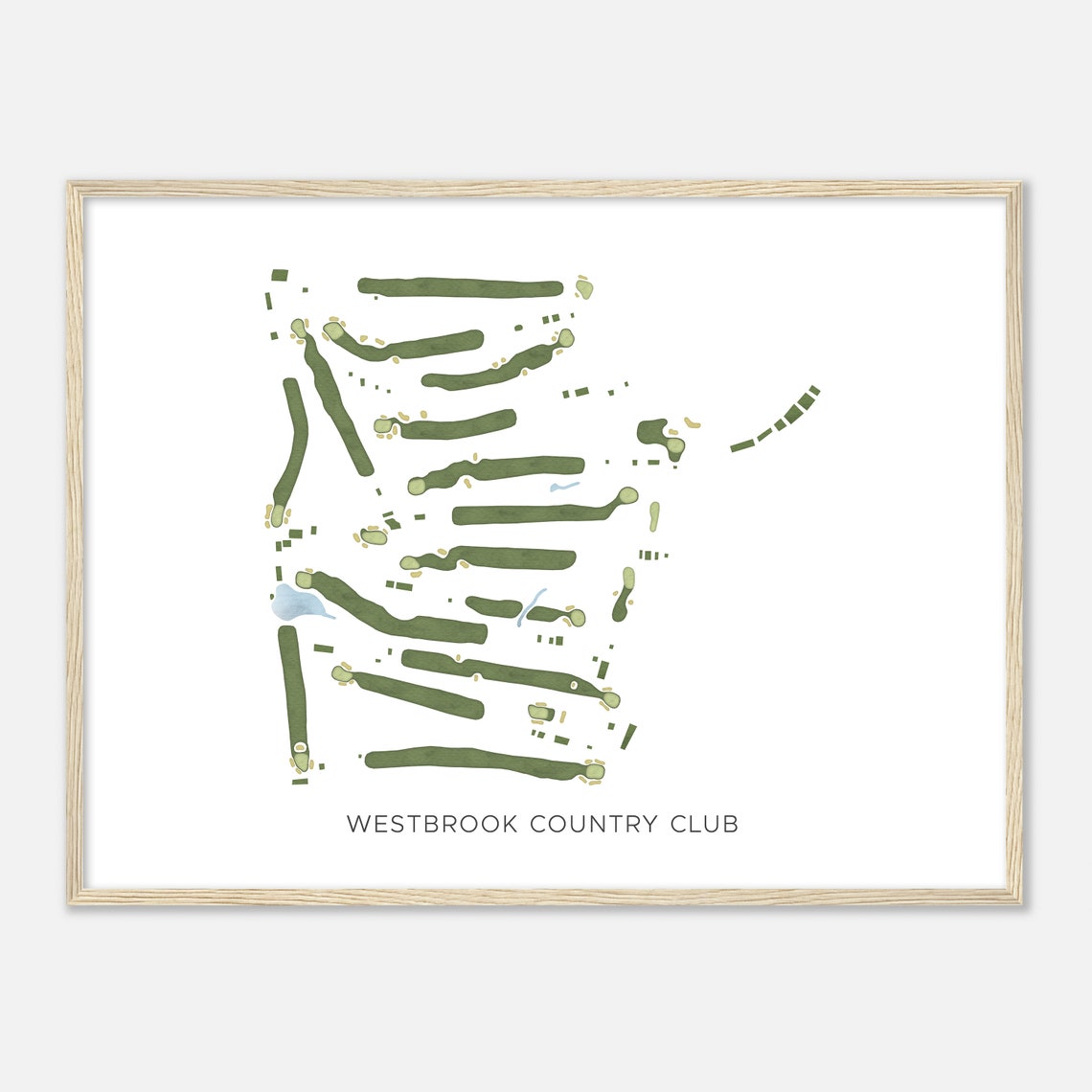 Westbrook Country Club Modern Minimalist Watercolor Map Poster - Image 2