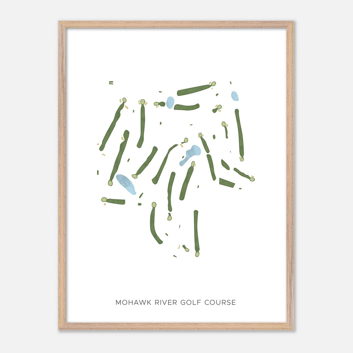 Mohawk River Golf Course Minimalist Watercolor Map Art Poster - Image 6