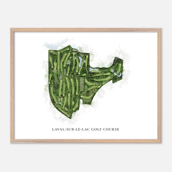 Laval Sur Le Lac Golf Course In Canada Classic Watercolor Map Golfer Gift Golf Wall Art Golf Poster Print Course Layout