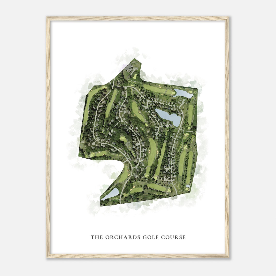 The Orchards Golf Course Illinois Classic Watercolor Map Golfer Gift Golf Wall Art Golf Poster Print Course Layout - Image 2