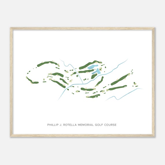 Phillip J Rotella Memorial Golf Course New York Modern Watercolor Map Golfer Gift Golf Wall Art Golf Poster Print Course Layout