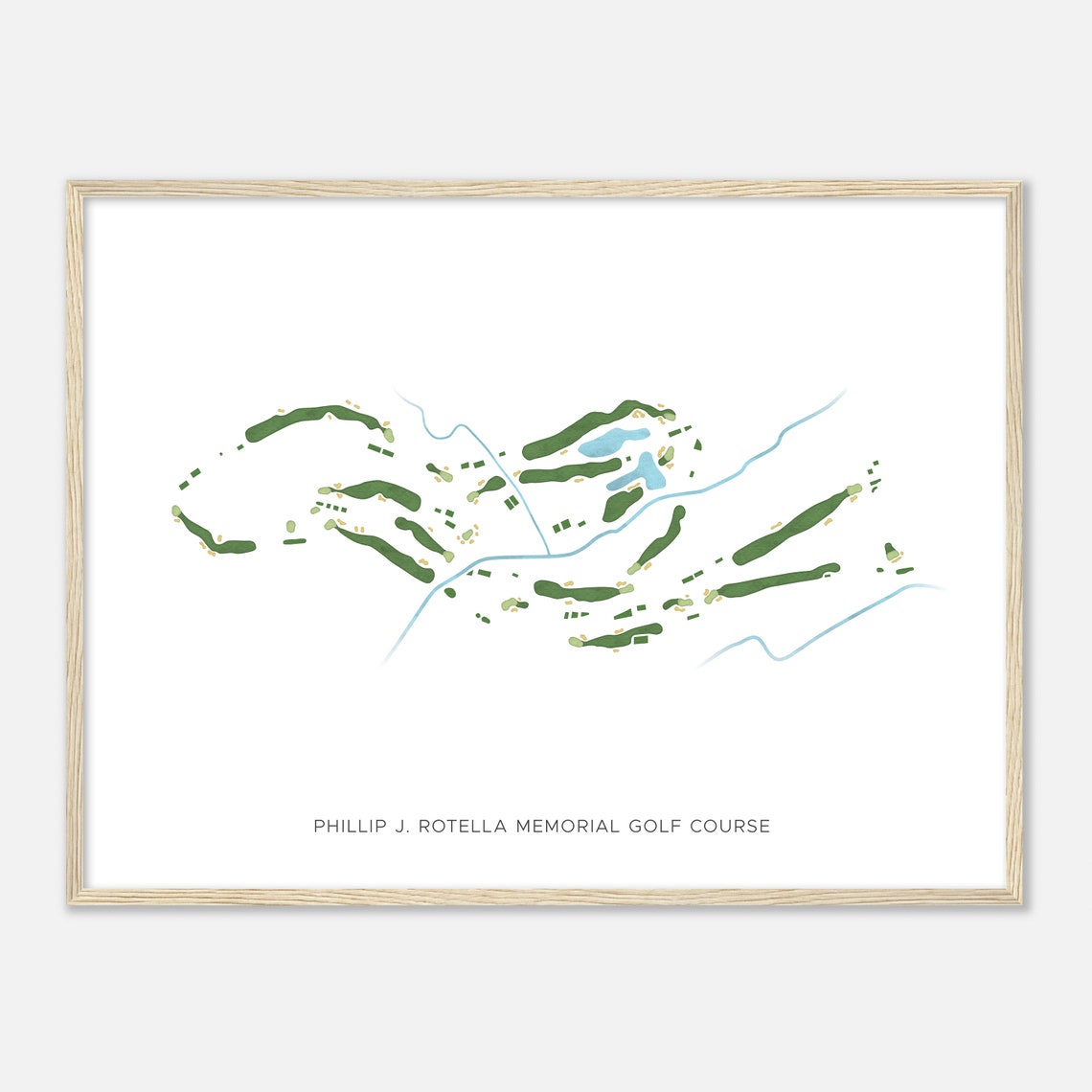 Phillip J Rotella Memorial Golf Course Modern Minimalist Map Poster