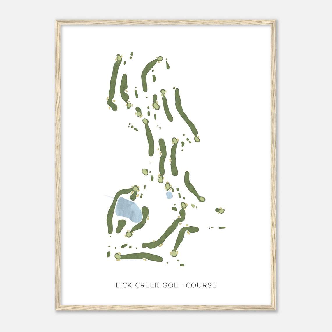 Lick Creek Golf Course Illinois Modern Watercolor Map Golfer Gift Golf Wall Art Golf Poster Print Course Layout