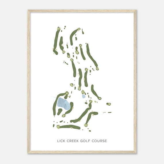 Lick Creek Golf Course Illinois Modern Watercolor Map Golfer Gift Golf Wall Art Golf Poster Print Course Layout