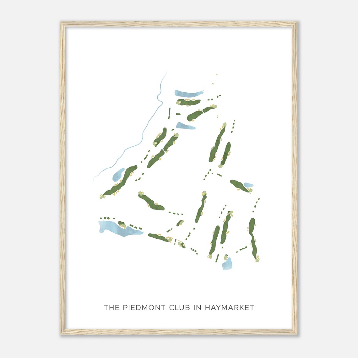 The Piedmont Club In Haymarket Virginia Modern Watercolor Map Poster