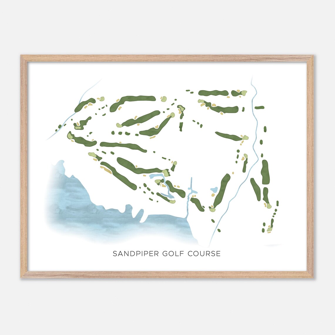 Sandpiper Golf Course Harrison Mills Canada Modern Watercolor Map Poster