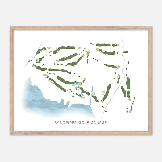 Sandpiper Golf Course Harrison Mills Canada Modern Watercolor Map Poster