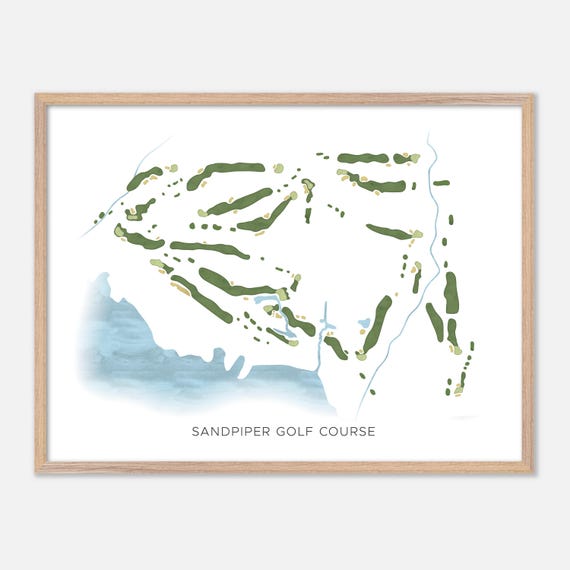 Sandpiper Golf Course In Harrison Mills Canada Modern Watercolor Map Golfer Gift Golf Wall Art Golf Poster Print Course Layout