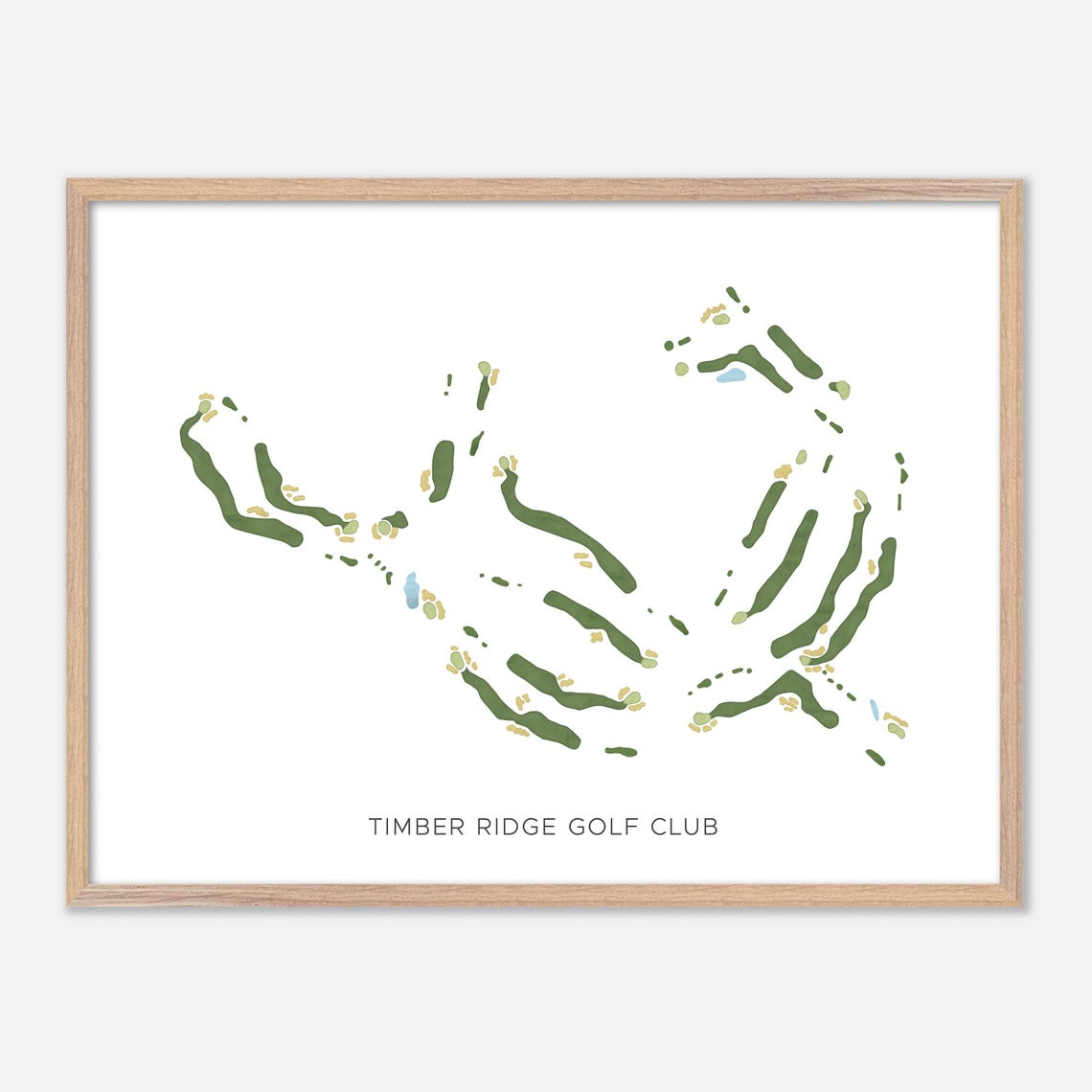 Timber Ridge Golf Club Minimalist Watercolor Fairway Map Poster