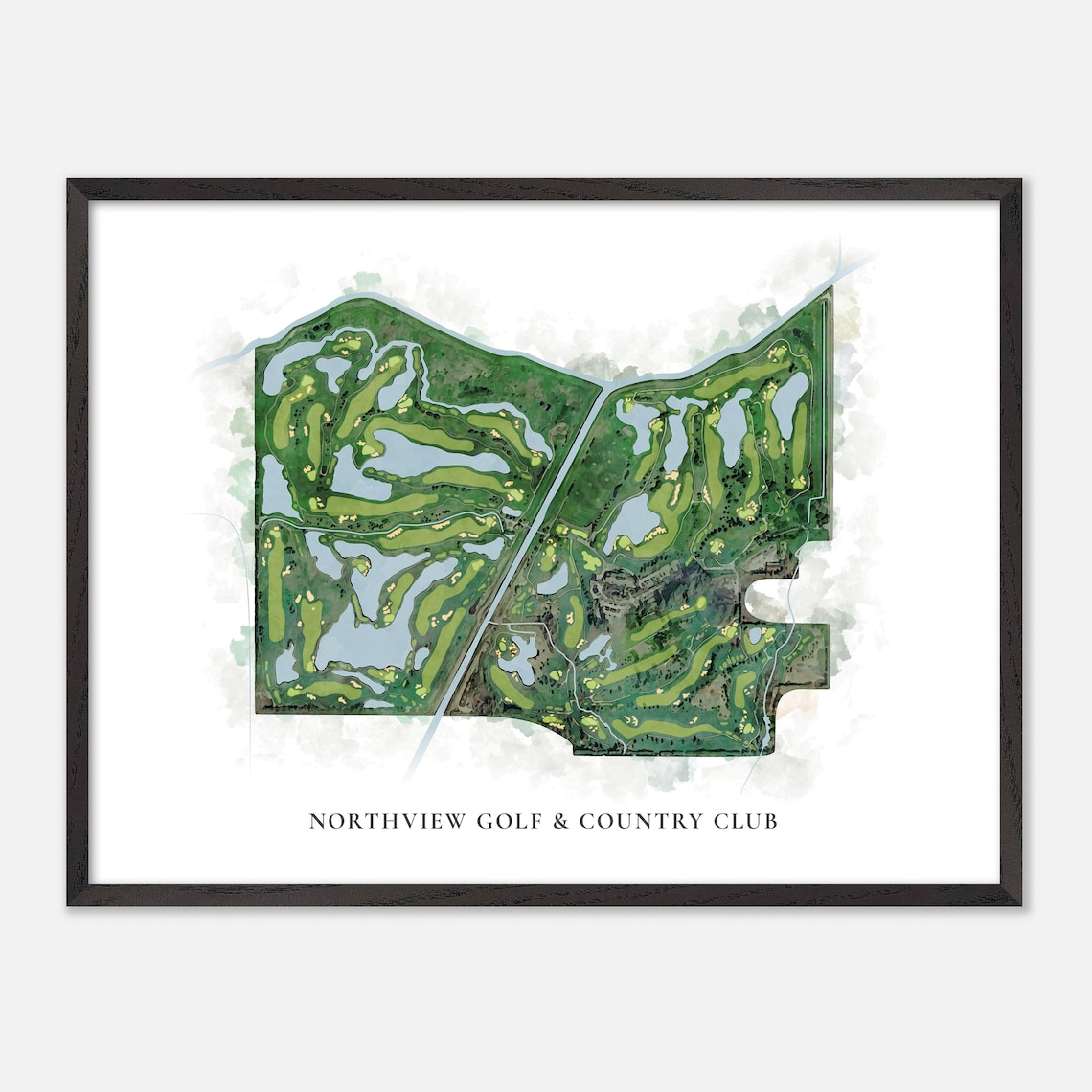Northview Golf and Country Club British Columbia Watercolor Poster - Image 4