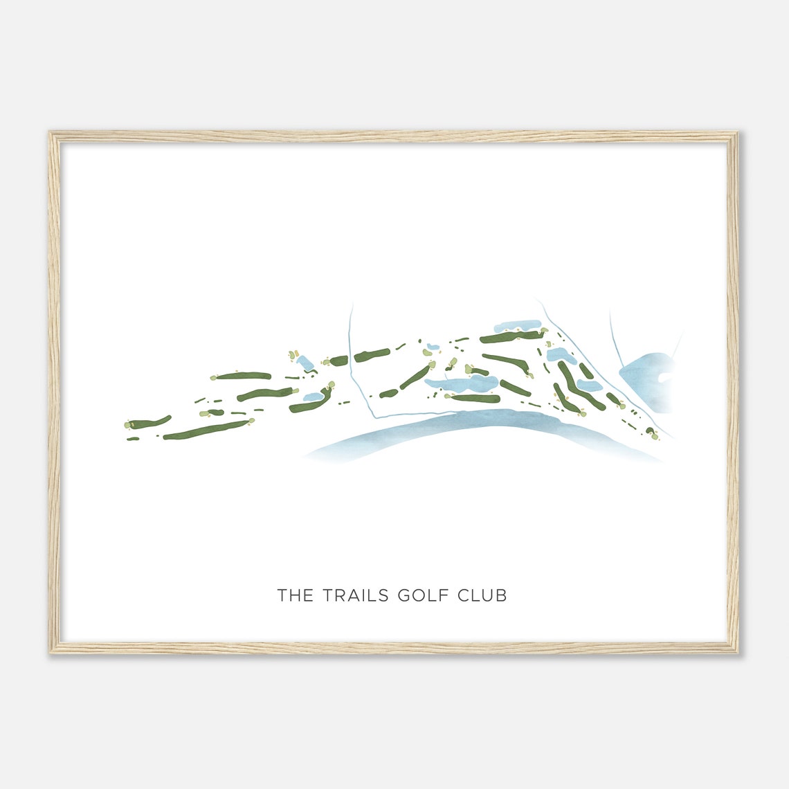 The Trails Golf Club Modern Watercolor Golf Course Map Art Poster