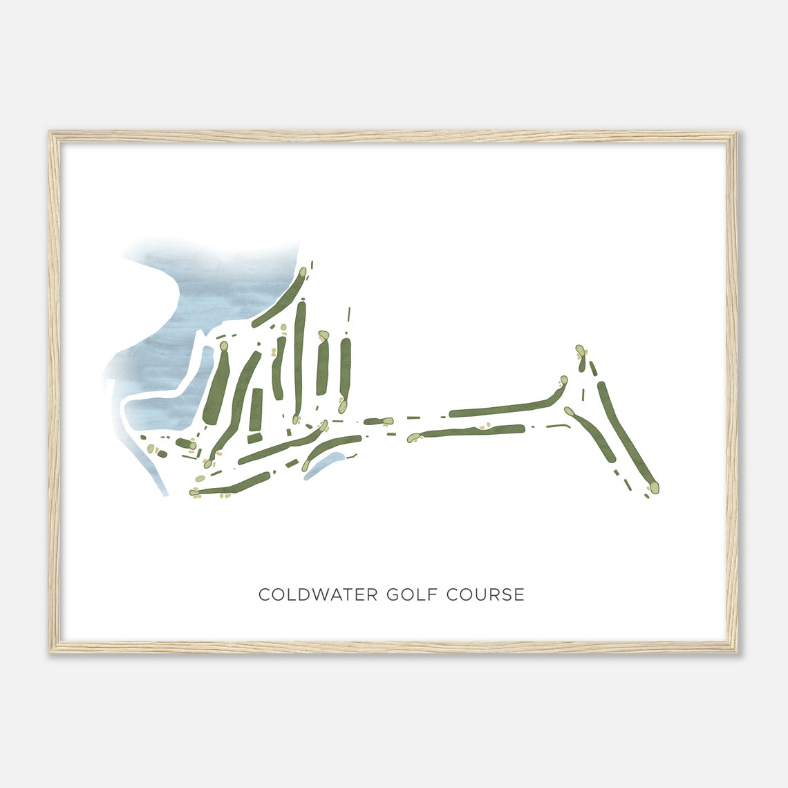 Coldwater Golf Course Michigan Modern Watercolor Map Golfer Gift Golf Wall Art Golf Poster Print Course Layout