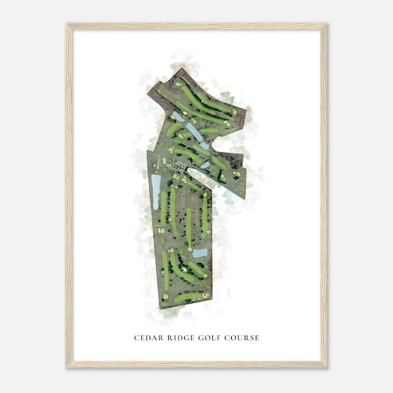 Cedar Ridge Golf Course Pennsylvania Classic Watercolor Map Golfer Gift Golf Wall Art Golf Poster Print Course Layout