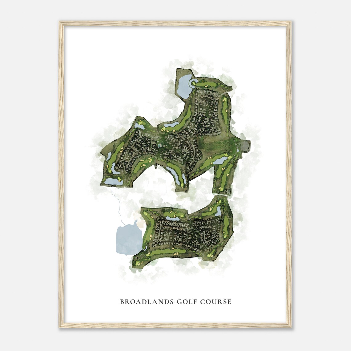 Broadlands Golf Course Colorado Classic Watercolor Map Golfer Gift Golf Wall Art Golf Poster Print Course Layout - Image 2