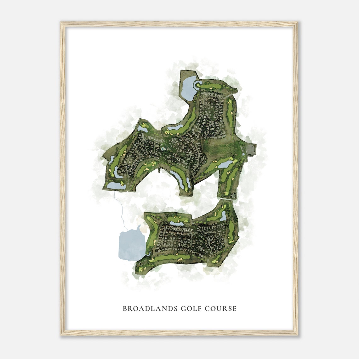 Broadlands Golf Course Colorado Classic Watercolor Map Poster - Image 2