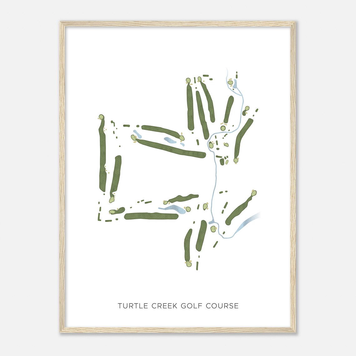 Turtle Creek Golf Course Ohio Modern Watercolor Map Golfer Gift Golf Wall Art Golf Poster Print Course Layout