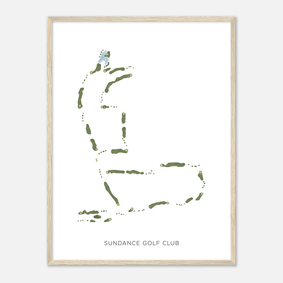Sundance Golf Club Arizona Minimalist Watercolor Course Map Poster - Image 2