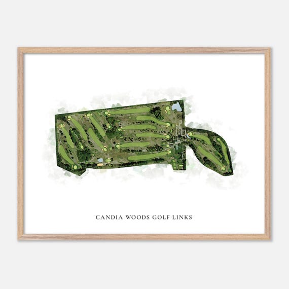 Candia Woods Golf Links In Candia New Hampshire Classic Watercolor Map Golfer Gift Golf Wall Art Golf Poster Print Course Layout