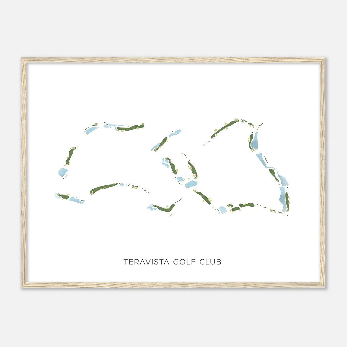 Teravista Golf Club Beautiful Minimalist Fairway Line Map Art Poster
