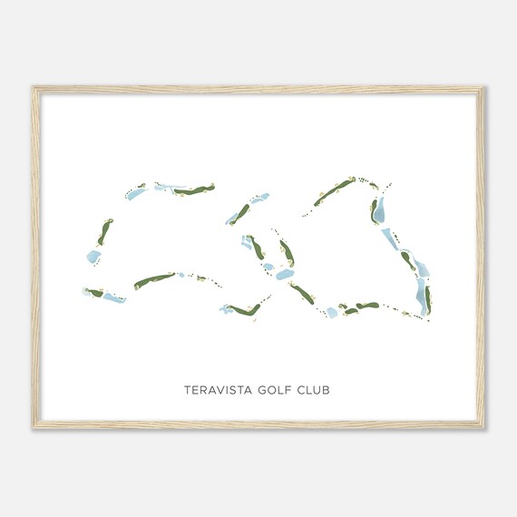 Teravista Golf Club Beautiful Minimalist Fairway Line Map Art Poster