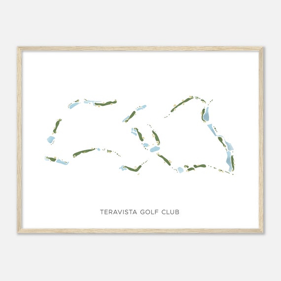 Teravista Golf Club Texas Modern Watercolor Map Golfer Gift Golf Wall Art Golf Poster Print Course Layout
