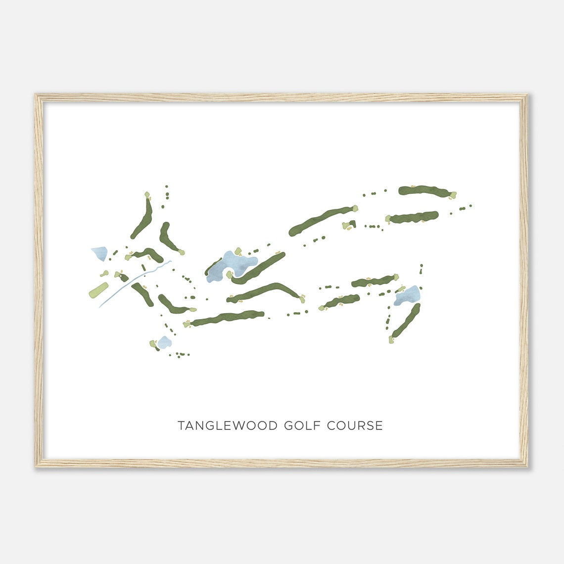 Tanglewood Golf Course Minimalist Watercolor Map Golfer Wall Art