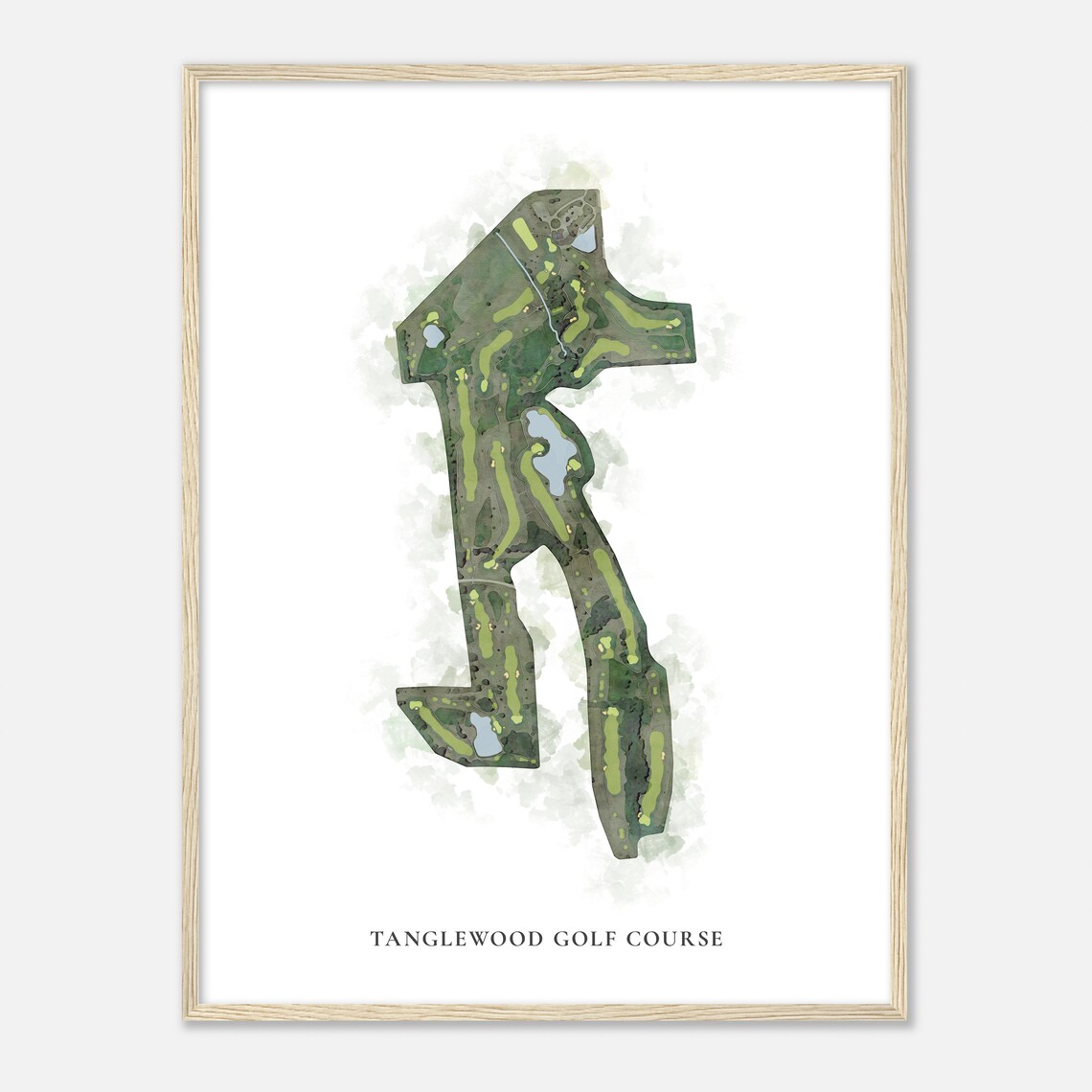 Tanglewood Golf Course Missouri Classic Watercolor Golf Map Poster - Image 2