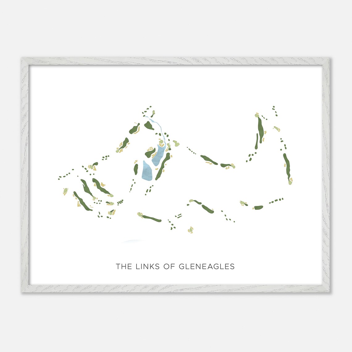 The Links of Gleneagles Modern Minimalist Watercolor Map Poster - Image 3