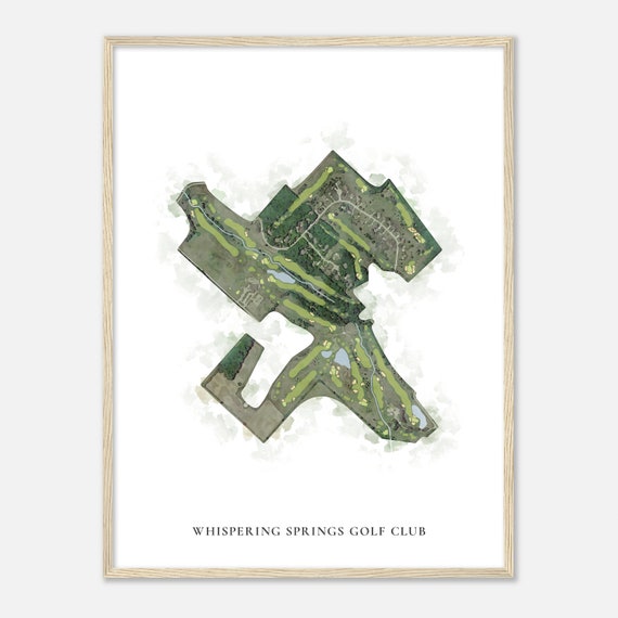 Whispering Springs Golf Club Wisconsin Classic Watercolor Map Golfer Gift Golf Wall Art Golf Poster Print Course Layout