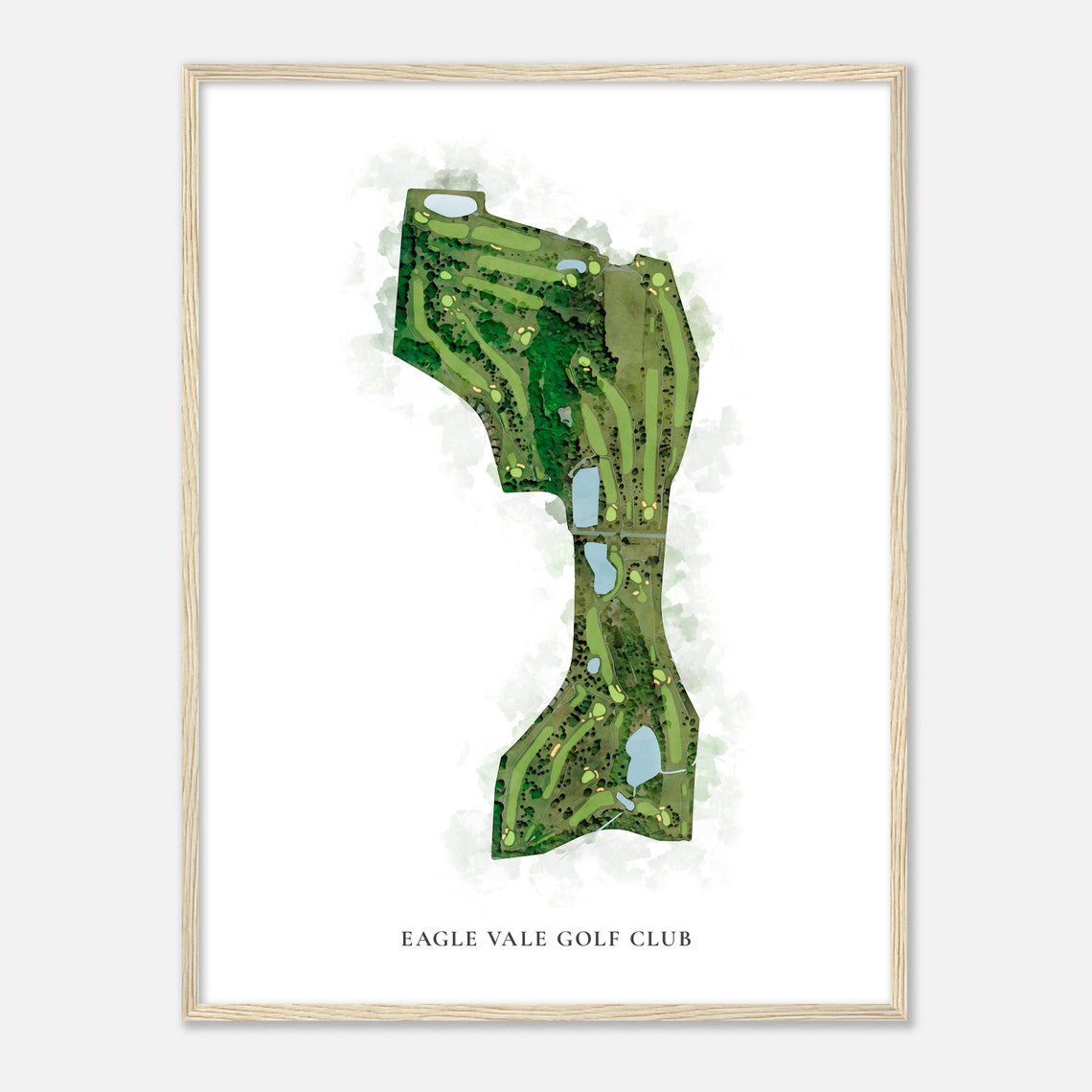 Eagle Vale Golf Club Classic Watercolor Aerial Course Map Poster - Image 2