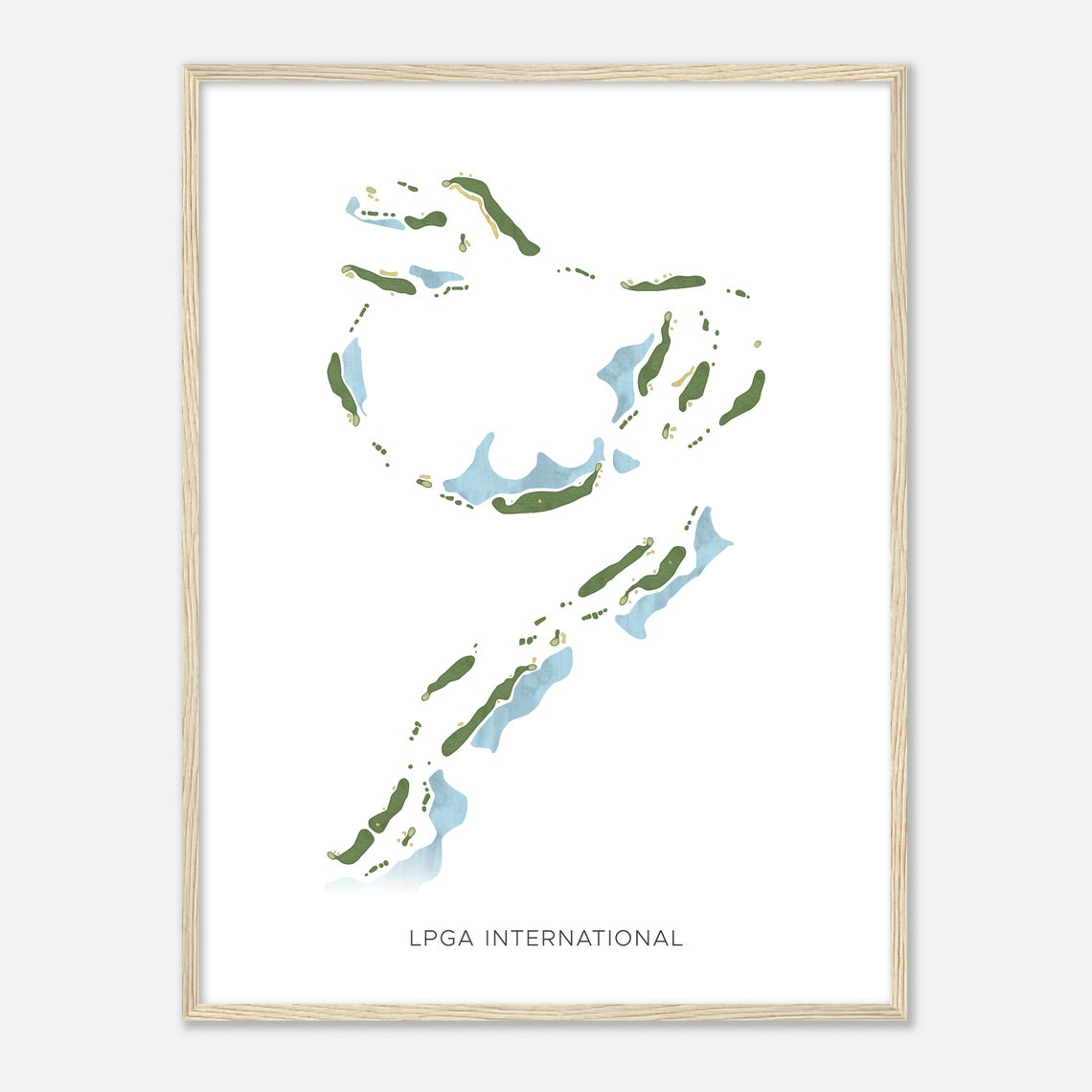 LPGA International Florida Modern Watercolor Golf Map Poster