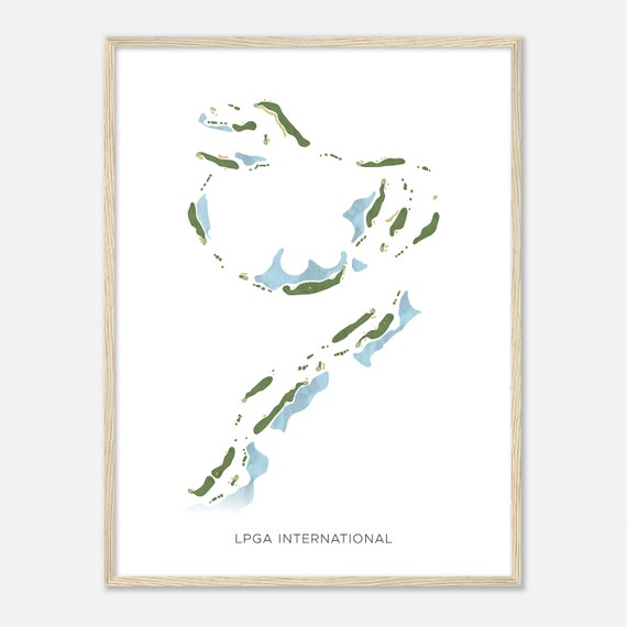 Lpga International Florida Modern Watercolor Map Golfer Gift Golf Wall Art Golf Poster Print Course Layout