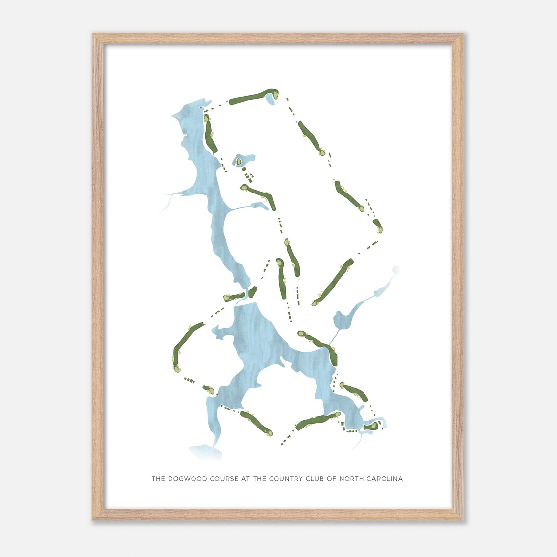 The Dogwood Course At The Country Club Of North Carolina In Pinehurst North Carolina Modern Watercolor Map Golfer Gift Golf Wall Art - Image 2