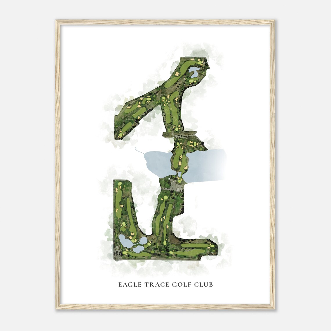 Eagle Trace Golf Club Colorado Classic Watercolor Map Golfer Gift Golf Wall Art Golf Poster Print Course Layout
