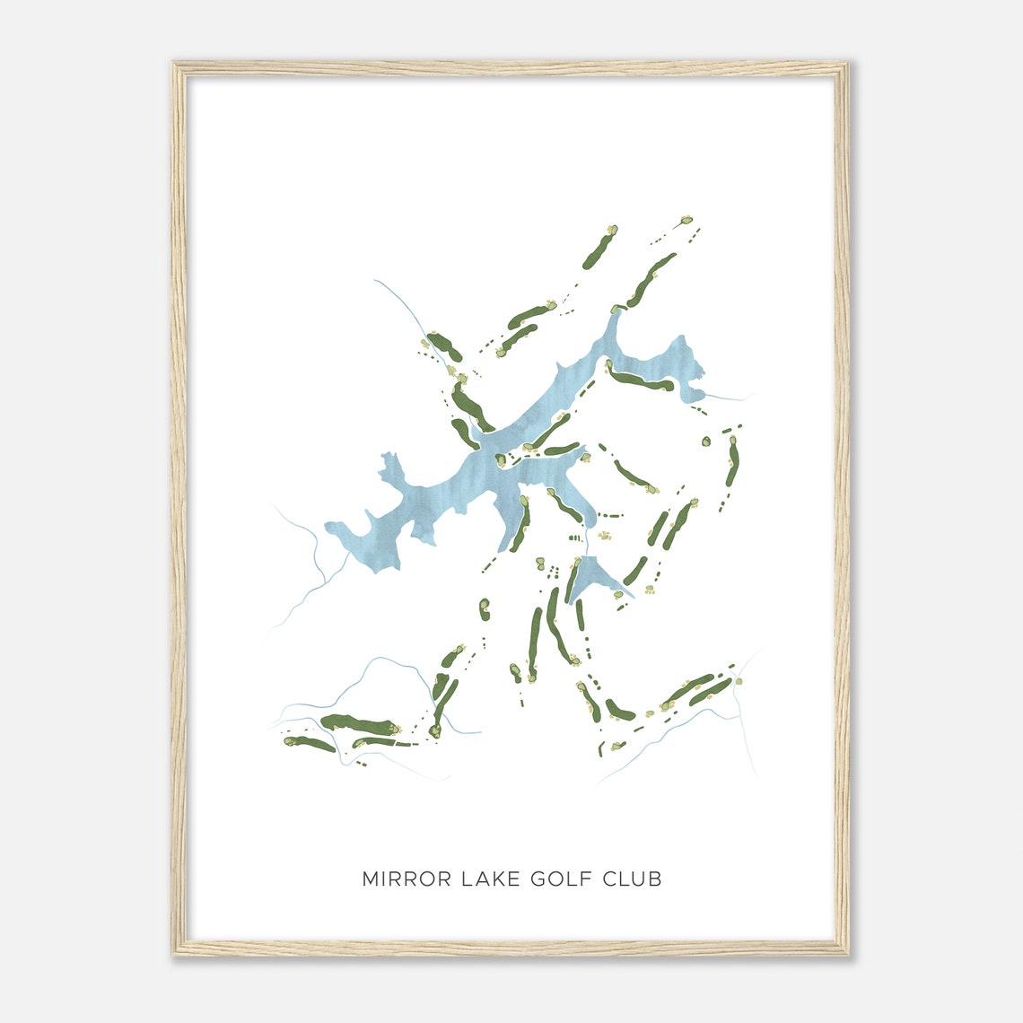 Mirror Lake Golf Club Georgia Modern Watercolor Course Map Poster - Image 2
