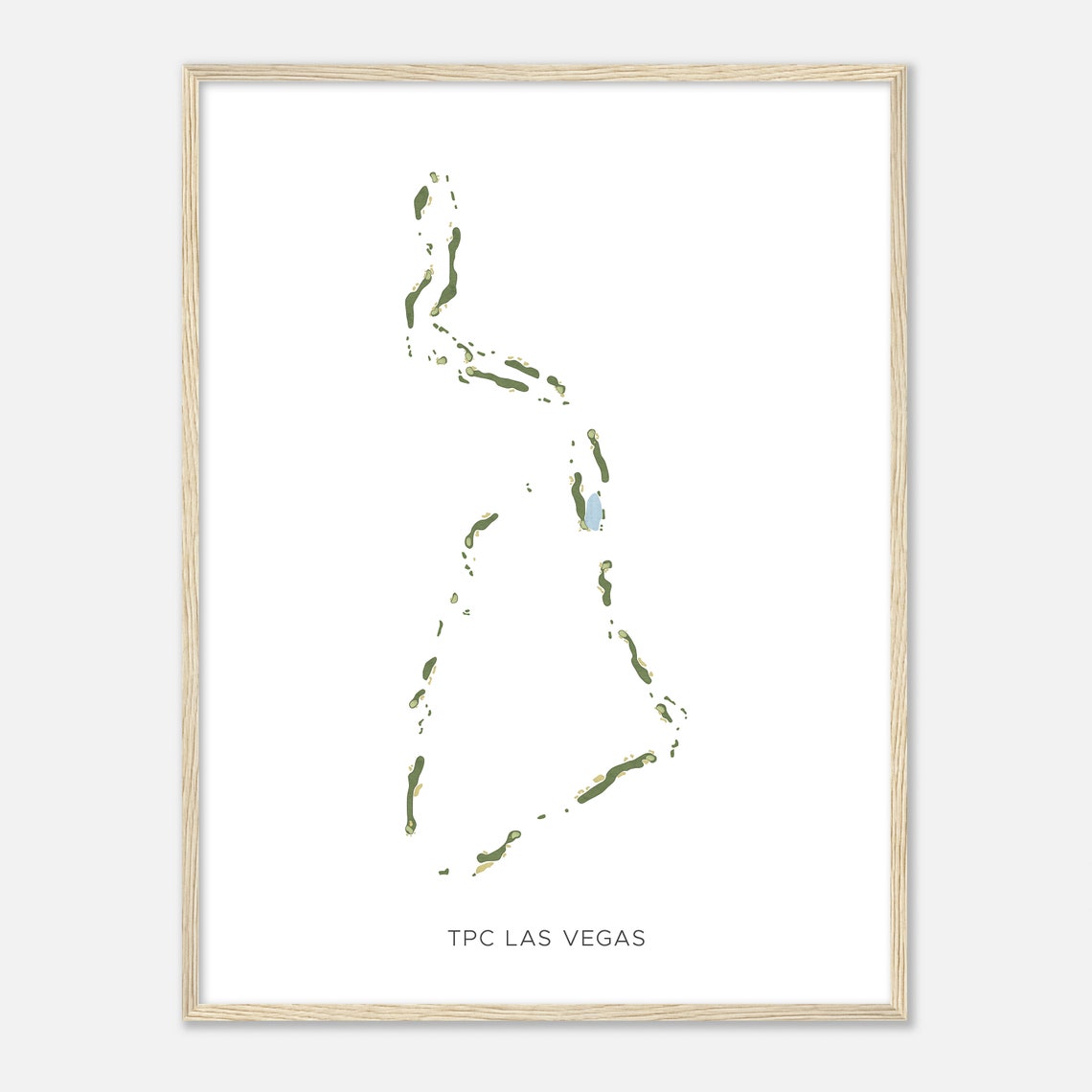 TPC Las Vegas Modern Minimalist Watercolor Golf Course Layout Poster