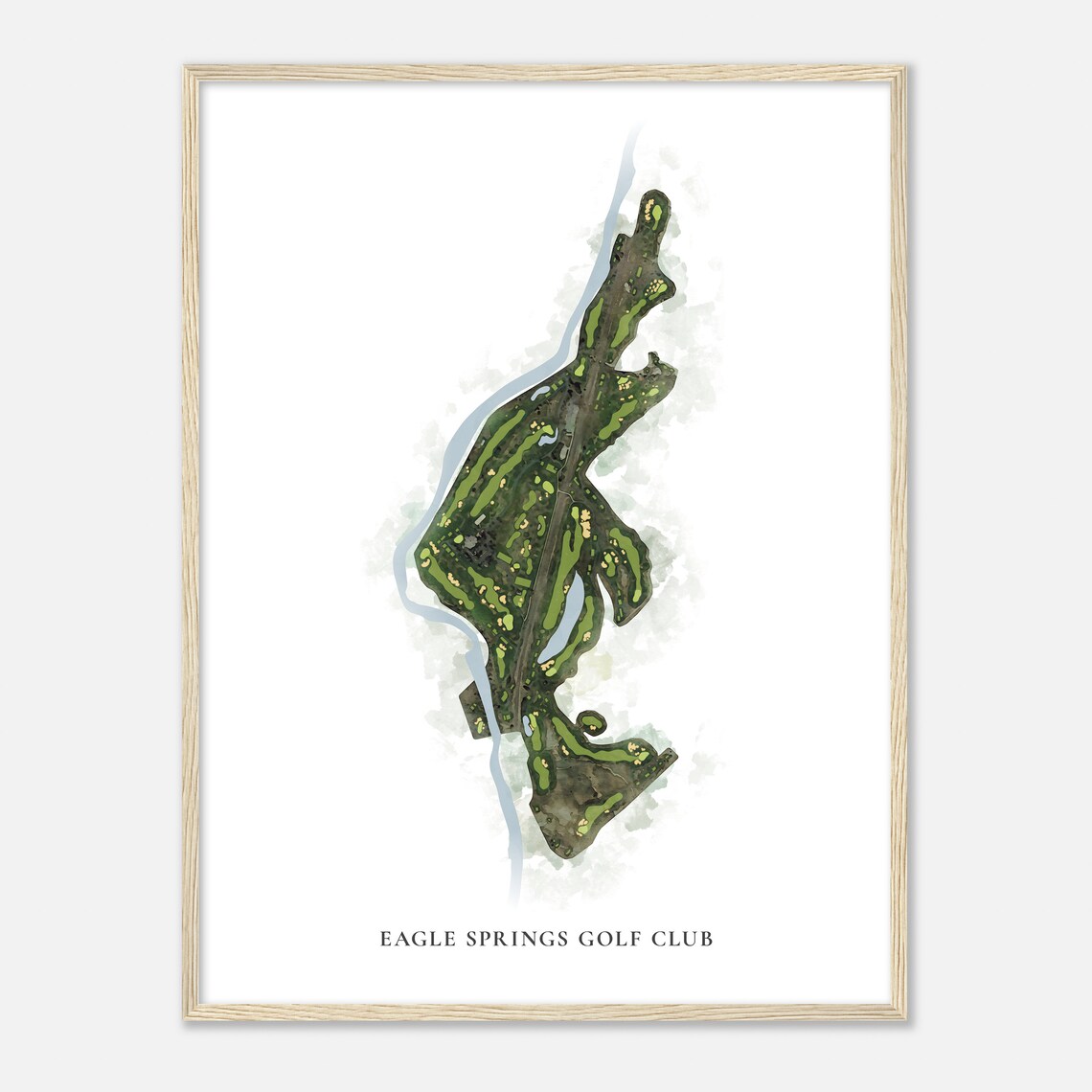 Eagle Springs Golf Club Colorado Classic Watercolor Map Art Poster