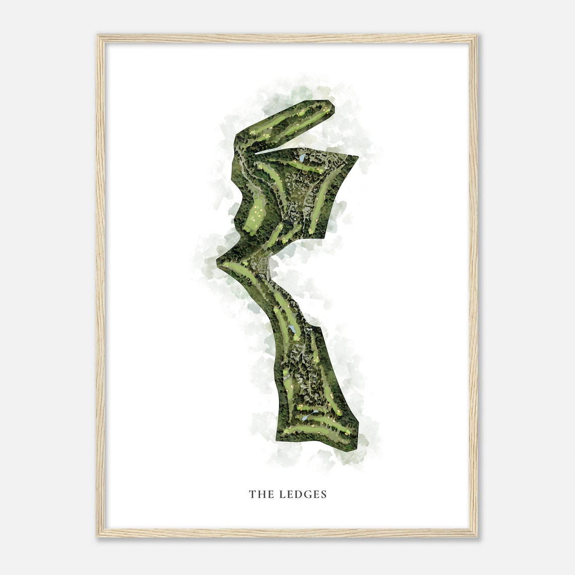 The Ledges Signature Golf Course Aerial Watercolor Map Poster