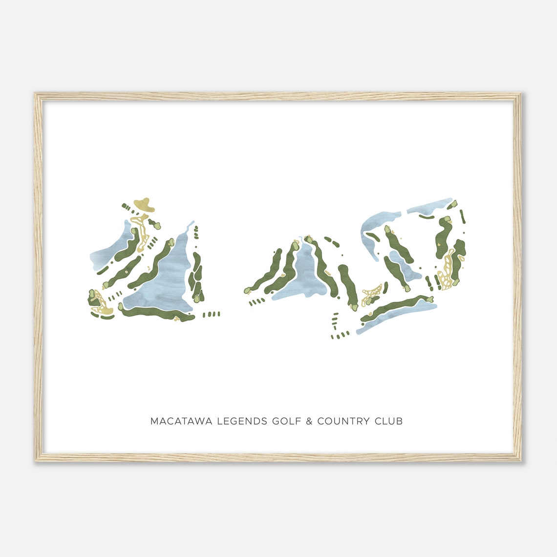 Macatawa Legends Golf Country Club Modern Minimalist Map Poster
