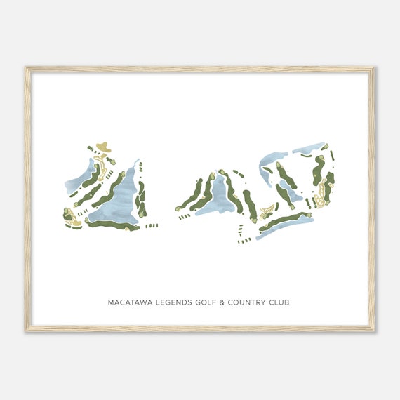 Macatawa Legends Golf Country Club Michigan Modern Watercolor Map Golfer Gift Golf Wall Art Golf Poster Print Course Layout